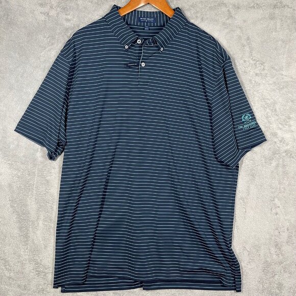 Peter Millar Other - Peter Millar Crown Crafted XXL Navy Striped Polo Shirt Broadmoor Golf Club